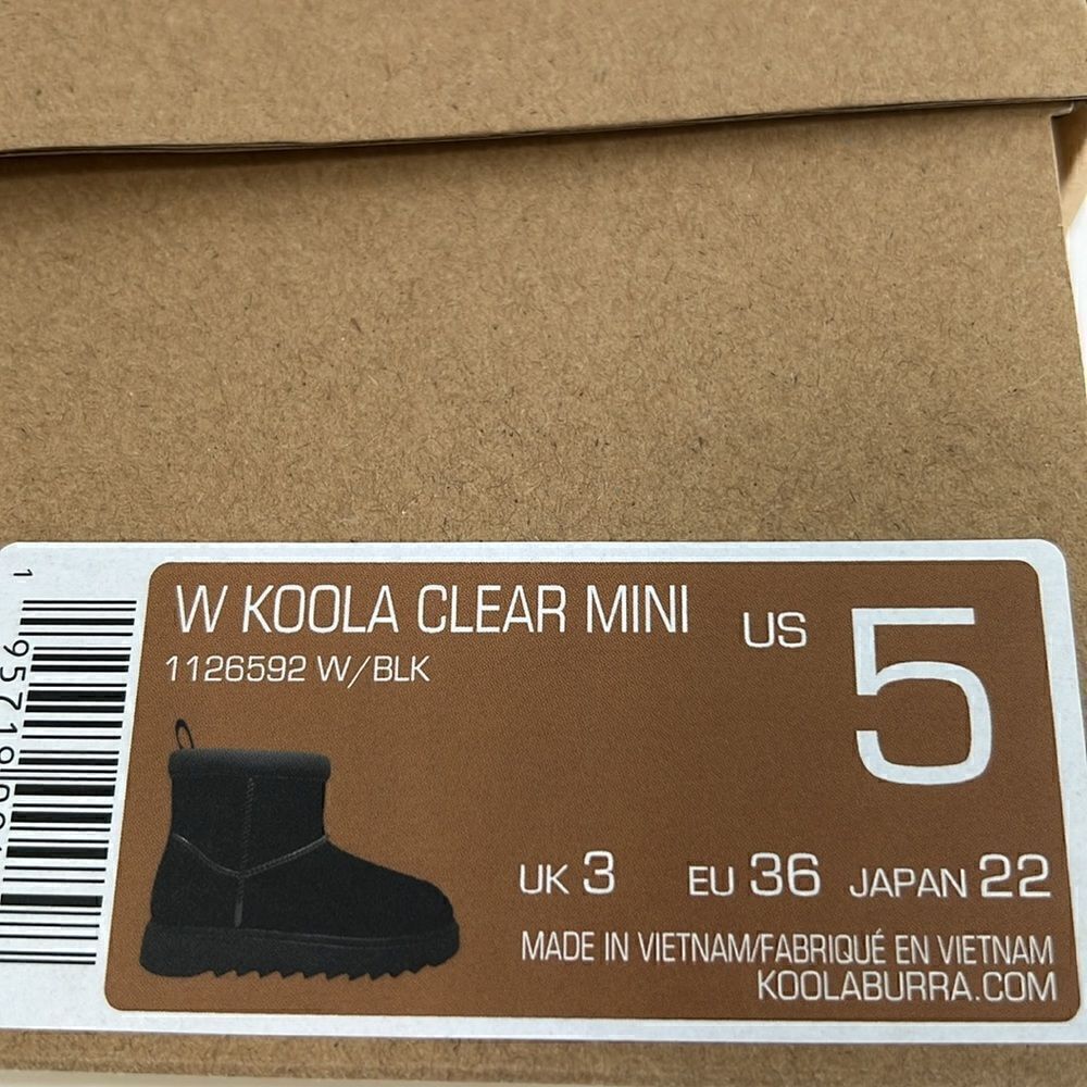 Koolburra by UGG Koola Clear Mini Boots- Clear/Black- Size 5- NIB - Picture 7 of 7